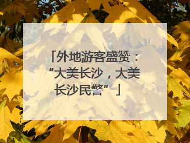 外地游客盛赞：“大美长沙，大美长沙民警”