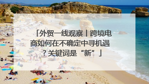 外贸一线观察丨跨境电商如何在不确定中寻机遇？关键词是“新”