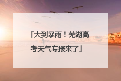 大到暴雨！芜湖高考天气专报来了
