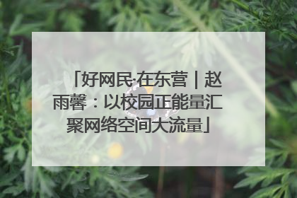 好网民·在东营｜赵雨馨：以校园正能量汇聚网络空间大流量