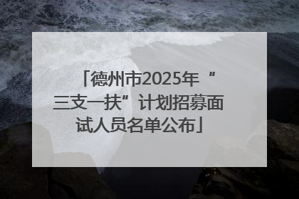 德州市2025年“三支一扶”计划招募面试人员名单公布