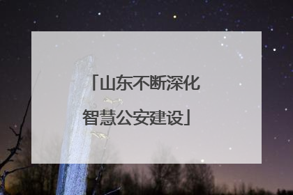 山东不断深化智慧公安建设