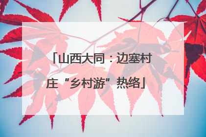 山西大同：边塞村庄“乡村游”热络