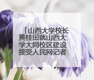 山西大学校长黄桂田就山西大学大同校区建设接受人民网记者采访
