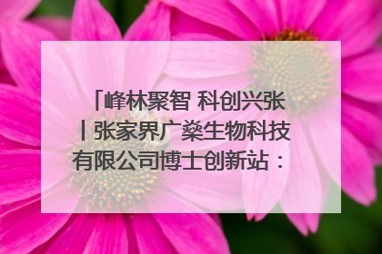 峰林聚智 科创兴张丨张家界广燊生物科技有限公司博士创新站：立足生态优势 激活“绿色宝藏”