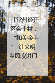 常州经开区金丰村：“和美金丰” 让文明乡风吹进门