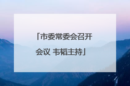 市委常委会召开会议 韦韬主持