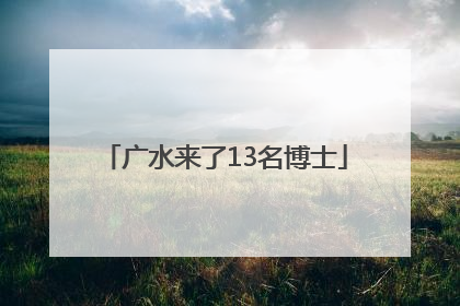 广水来了13名博士