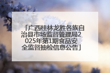 广西桂林龙胜各族自治县市场监督管理局2025年第1期食品安全监督抽检信息公告