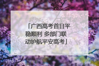 广西高考首日平稳顺利 多部门联动护航平安高考