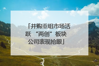 并购重组市场活跃 “两创”板块公司表现抢眼