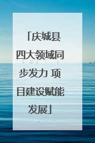 庆城县 四大领域同步发力 项目建设赋能发展