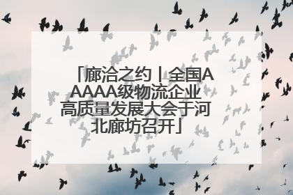 廊洽之约丨全国AAAAA级物流企业高质量发展大会于河北廊坊召开
