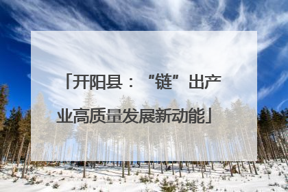 开阳县：“链”出产业高质量发展新动能