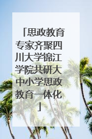 思政教育专家齐聚四川大学锦江学院共研大中小学思政教育一体化