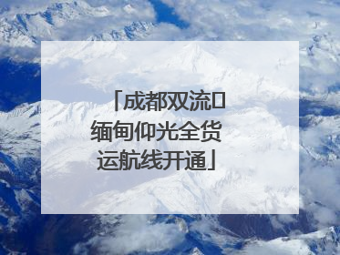 成都双流⇌缅甸仰光全货运航线开通