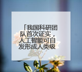 我国科研团队首次证实，人工智能可自发形成人类级认知