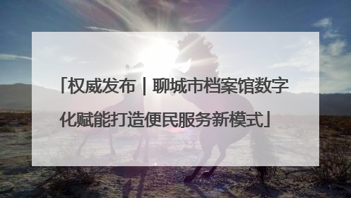 权威发布｜聊城市档案馆数字化赋能打造便民服务新模式