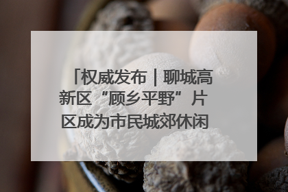 权威发布｜聊城高新区“顾乡平野”片区成为市民城郊休闲全新目的地