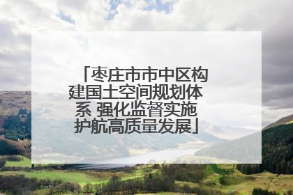 枣庄市市中区构建国土空间规划体系 强化监督实施护航高质量发展