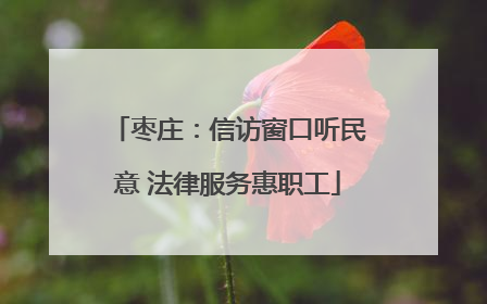 枣庄：信访窗口听民意 法律服务惠职工