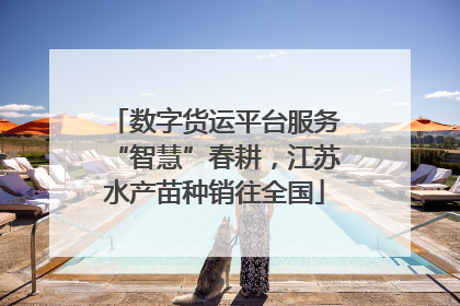 数字货运平台服务“智慧”春耕，江苏水产苗种销往全国