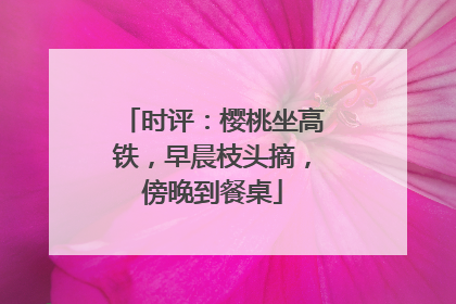 时评：樱桃坐高铁，早晨枝头摘，傍晚到餐桌