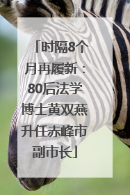 时隔8个月再履新：80后法学博士黄双燕升任赤峰市副市长