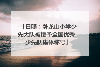 日照：卧龙山小学少先大队被授予全国优秀少先队集体称号