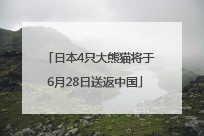 日本4只大熊猫将于6月28日送返中国