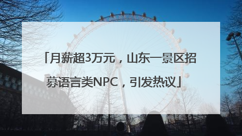 月薪超3万元，山东一景区招募语言类NPC，引发热议