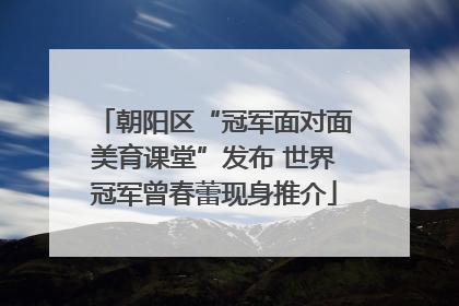 朝阳区“冠军面对面美育课堂”发布 世界冠军曾春蕾现身推介