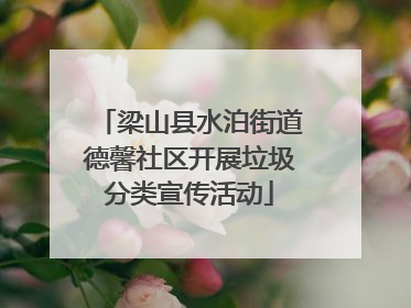梁山县水泊街道德馨社区开展垃圾分类宣传活动