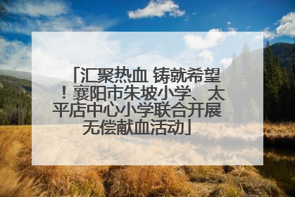 汇聚热血 铸就希望！襄阳市朱坡小学、太平店中心小学联合开展无偿献血活动