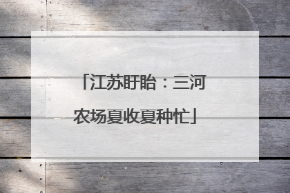 江苏盱眙：三河农场夏收夏种忙