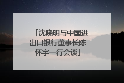 沈晓明与中国进出口银行董事长陈怀宇一行会谈