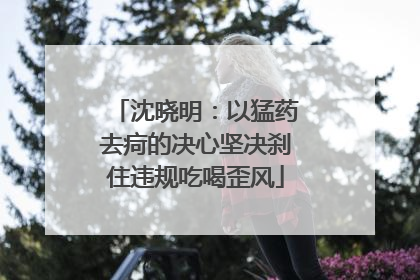 沈晓明：以猛药去疴的决心坚决刹住违规吃喝歪风