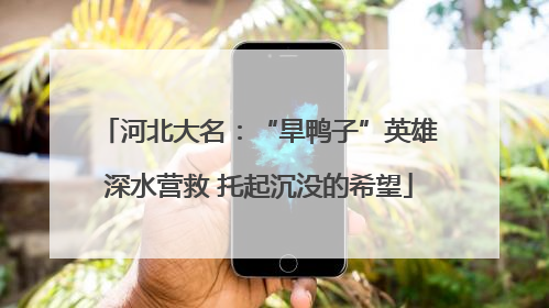 河北大名：“旱鸭子”英雄深水营救 托起沉没的希望
