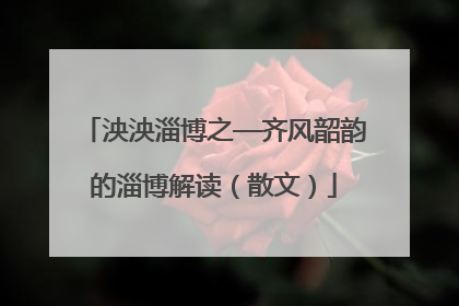 泱泱淄博之—齐风韶韵的淄博解读（散文）