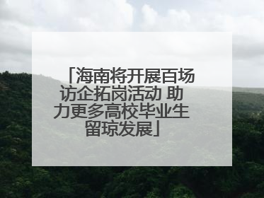 海南将开展百场访企拓岗活动 助力更多高校毕业生留琼发展