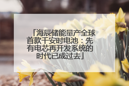 海辰储能量产全球首款千安时电池：先有电芯再开发系统的时代已成过去