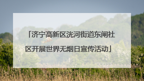 济宁高新区洸河街道东闸社区开展世界无烟日宣传活动