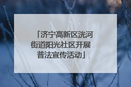 济宁高新区洸河街道阳光社区开展普法宣传活动