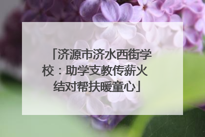 济源市济水西街学校：助学支教传薪火 结对帮扶暖童心