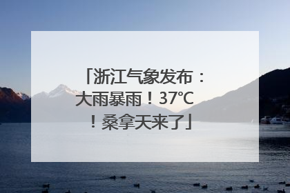浙江气象发布：大雨暴雨！37℃！桑拿天来了