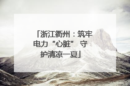 浙江衢州：筑牢电力“心脏” 守护清凉一夏