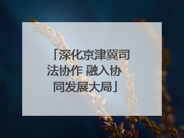 深化京津冀司法协作 融入协同发展大局