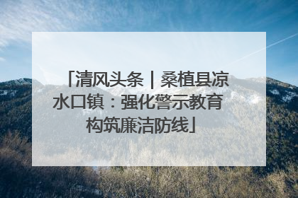 清风头条｜桑植县凉水口镇：强化警示教育 构筑廉洁防线