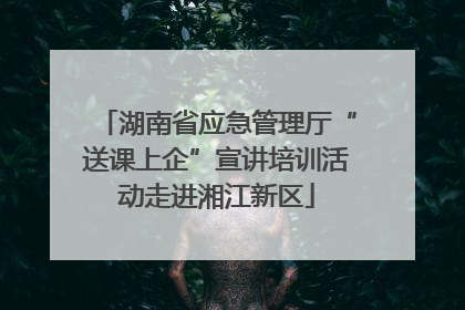 湖南省应急管理厅“送课上企”宣讲培训活动走进湘江新区