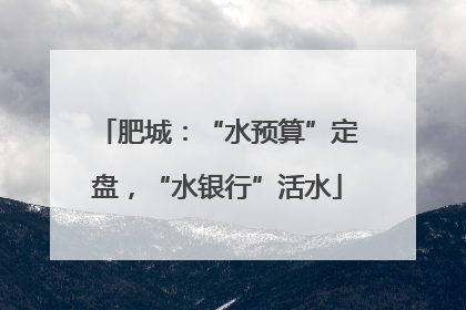 肥城：“水预算”定盘，“水银行”活水
